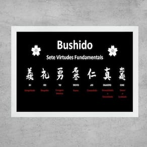 Quadro 7 Virtudes Fundamentais - Bushido 33X24Cm
