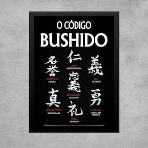 Quadro Código Bushido - 7 Virtudes Samurai 33X24Cm