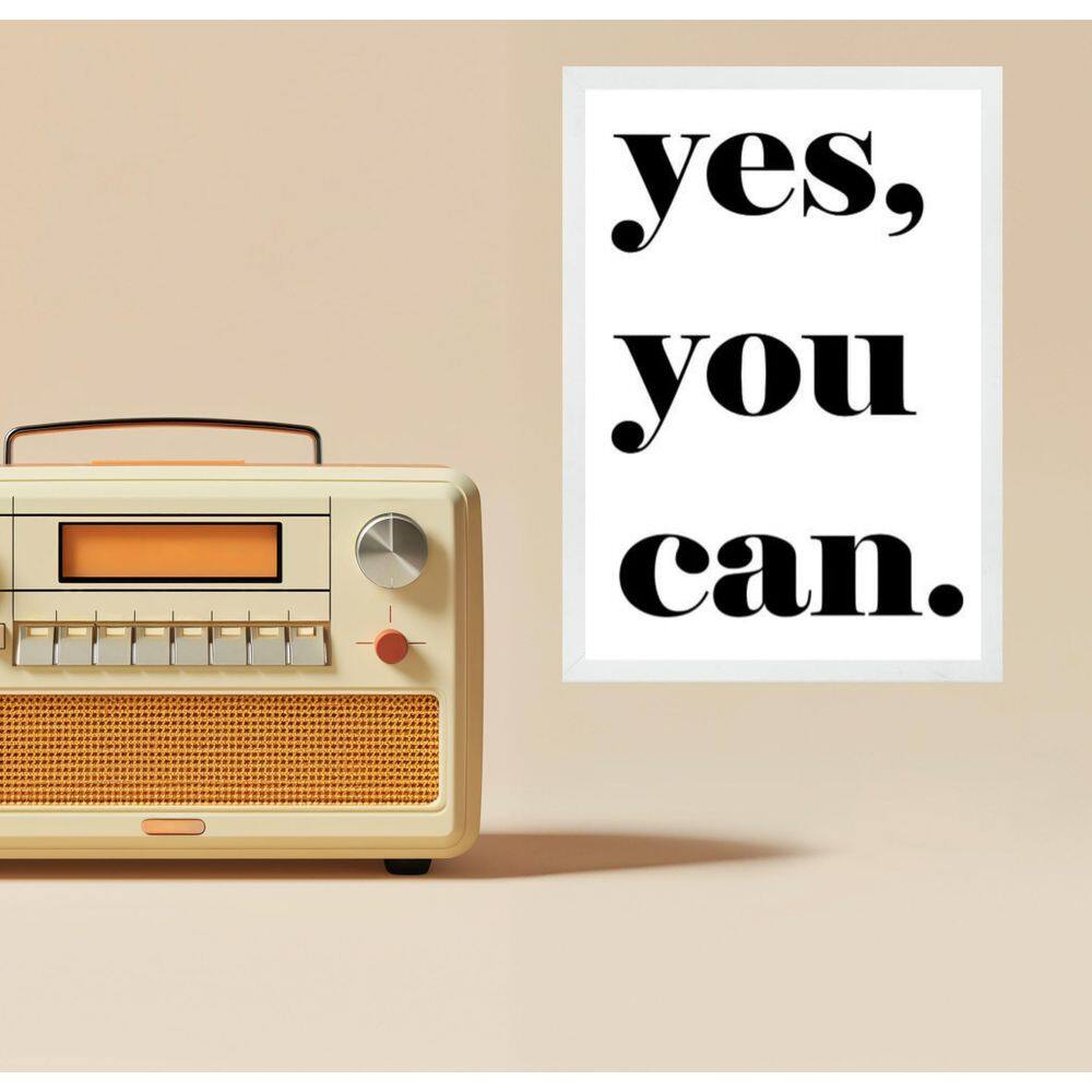 Quadro Minimalista Yes, You Can 45X34Cm