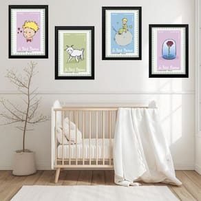 Kit 4 Quadros Quarto Infantil Pequeno Príncipe 45X34Cm