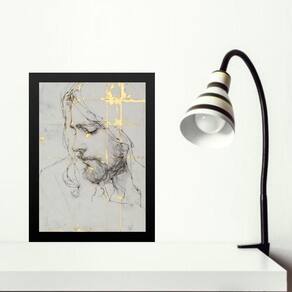 Quadro Minimalista Jesus Abstrato - Mármore 33X24Cm