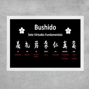 Quadro 7 Virtudes Fundamentais - Bushido 33X24Cm - Com Vidro