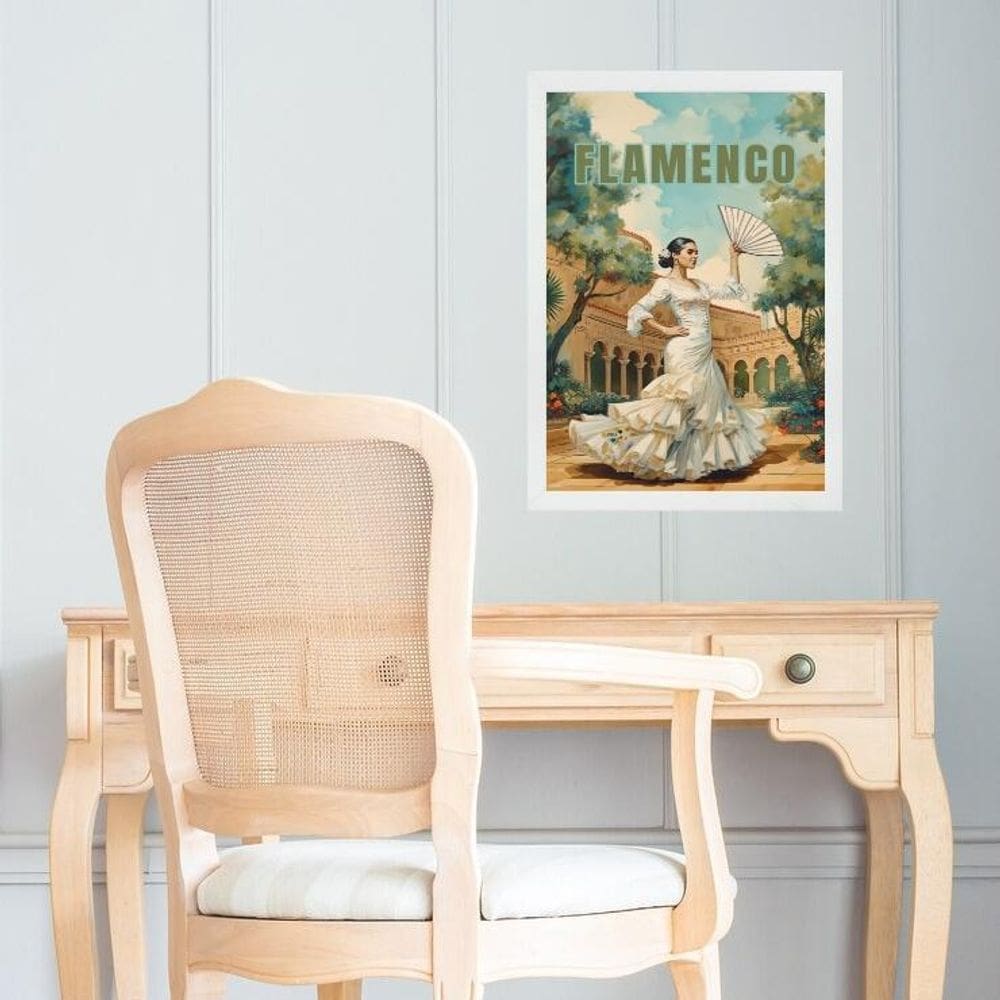 Quadro Decorativo Dançarina Flamenco 45X34Cm - Com Vidro