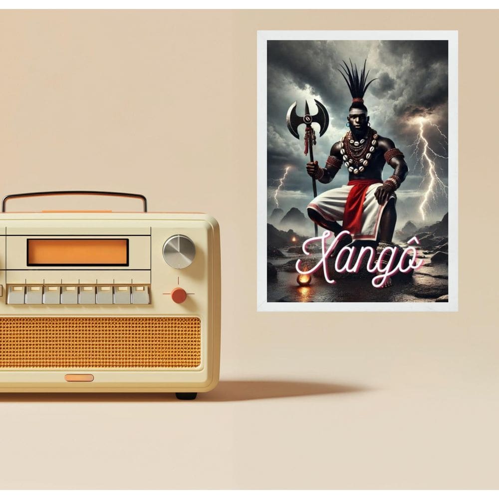 Quadro Decorativo Xangô 33X24Cm - Com Vidro