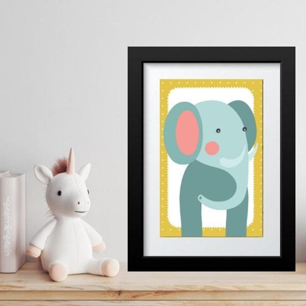 Quadro Infantil Safari Elefantinho- 60X48Cm