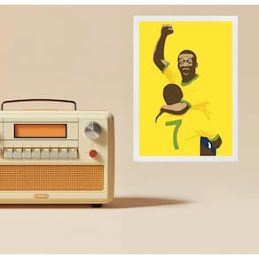 Quadro Futebol Do Brasil - Comemoração 24X18Cm - Com Vidro