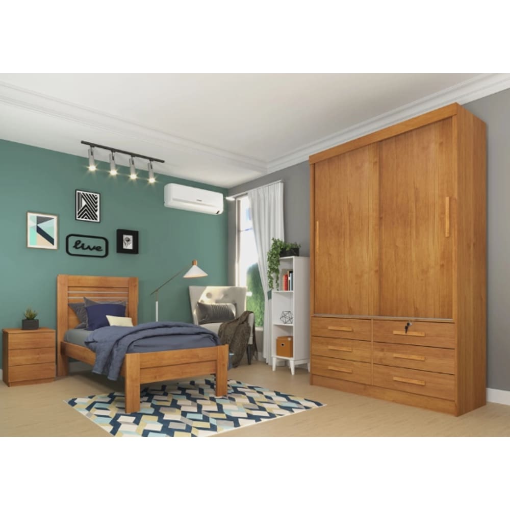 Guarda Roupa 2 Portas 6 Gavetas Chicago - Tcil Móveis - Cinamomo