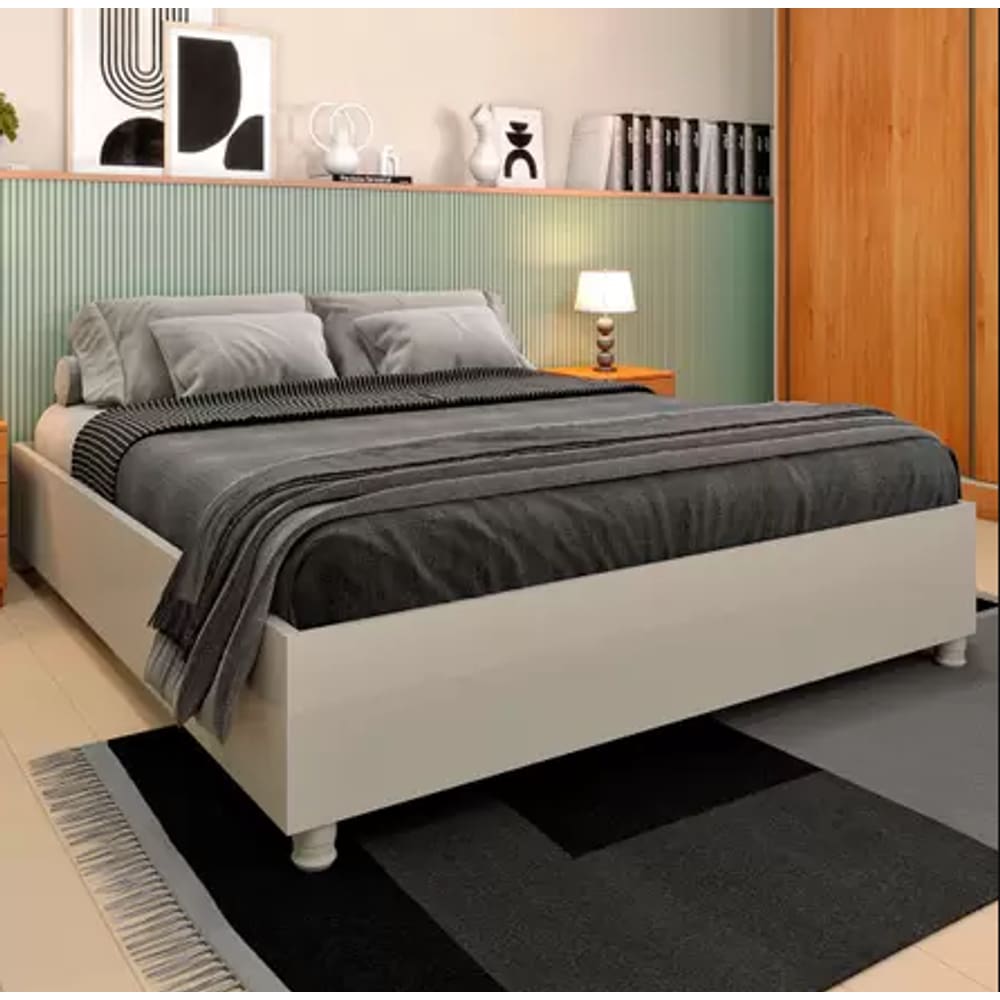 Cama Box Mônaco - Tcil Móveis - Off White
