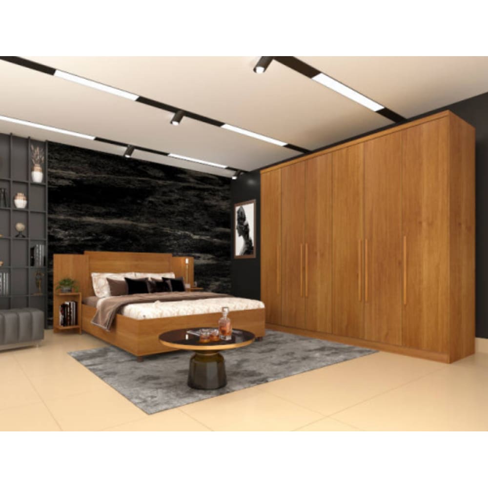 Guarda Roupa Casal 6 Portas 6 Gavetas Veneza - Tcil Móveis - Cinamomo