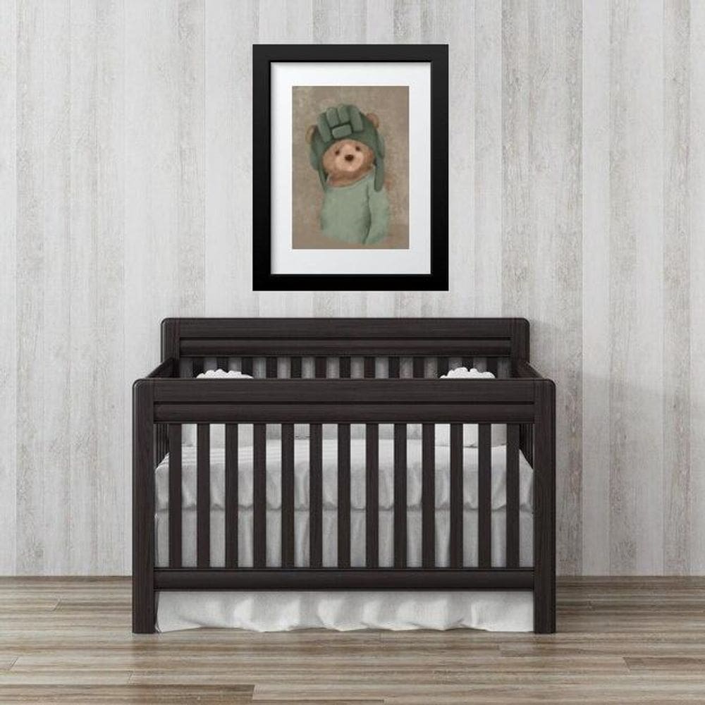 Quadro Quarto Bebê Retrô Urso Verde- 60X48Cm