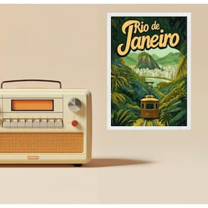 Quadro Rio De Janeiro - Cartaz Pão De Açucar 24X18Cm - Vidro