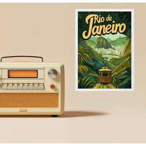 Quadro Rio De Janeiro - Cartaz Pão De Açucar 45X34Cm - Vidro