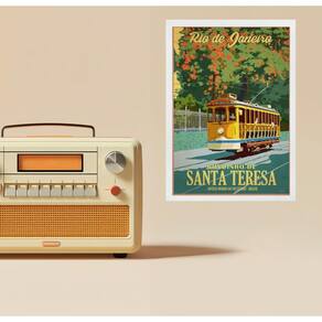 Quadro Rio Janeiro - Bondinho Santa Tereza 33X24Cm - Vidro