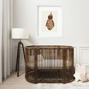 Quadro Infantil Retrô Urso Palhacinho - 60X48Cm