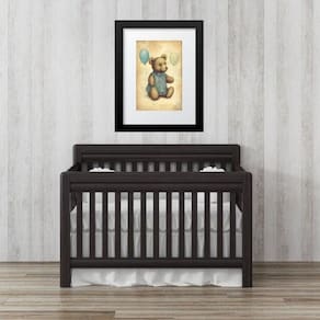 Quadro Infantil Urso Retrô Balões - 60X48Cm
