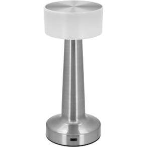 Luminária Led Mesa Abajur Usb Metal 21x9x9cm Prata