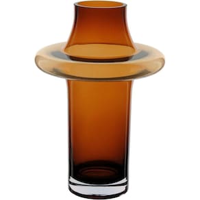 Vaso Decorativo Enfeite Casa Vintage Home&co Vidro 29x20x20cm âmbar