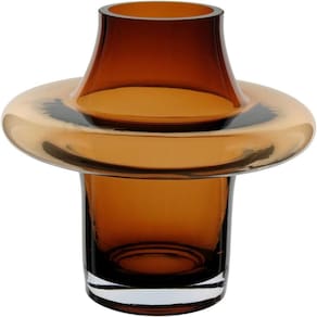 Vaso Decorativo Enfeite Casa Vintage Home&co Vidro 19x20x20cm âmbar
