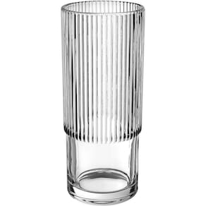 Vaso Decorativo Enfeite Casa Redondo Home&co Vidro 27x11x11cm Transparente