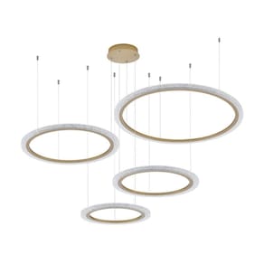 Lustre Pendente Astraled Aspectral Pl-9742 Dourado Led Bivolt Dourado Pl-9742