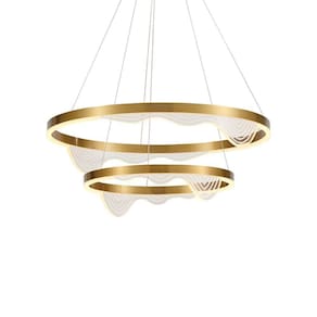 Lustre Pendente Astraled Lomy Pl-9855 Dourado Led Bivolt Dourado Pl-9855