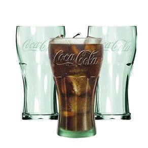 Jogo 3 Copos Coca-Cola Contour Vidro Verde 470ml - Nadir