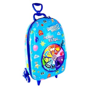 Mala Infantil Escolar Divertida Mente Roleta Azul 3D com Rodas Triplas 3862CM24 - Diplomata