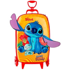 Mala Infantil Escolar Stich Tropical 3D com Rodas Triplas 3857CM24 - Diplomata