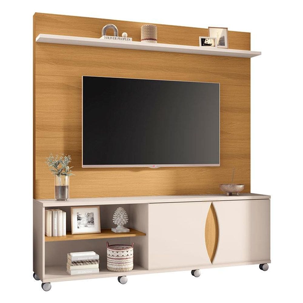 Estante Home Theater Luxor Cinamomo Off White - HB Móveis