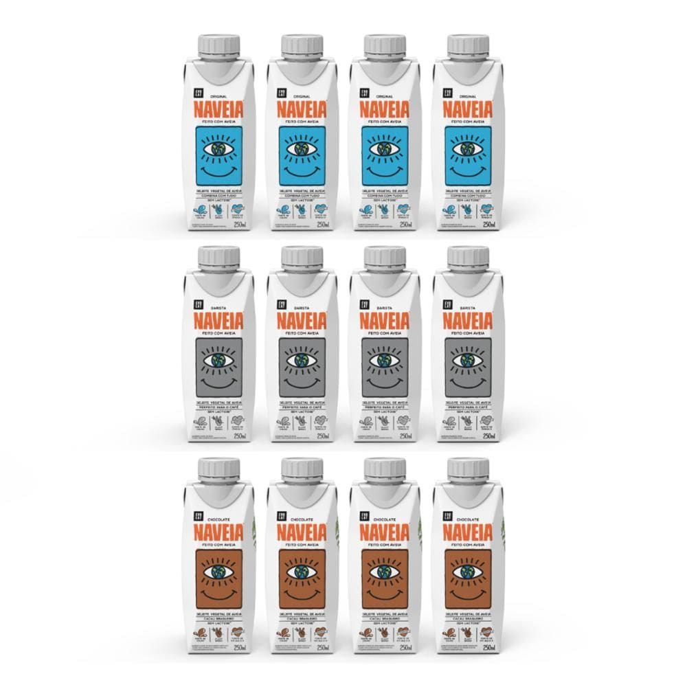 Kit 12x Bebida Vegetal Naveia 250ml Variado