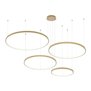 Lustre Pendente Astraled Bevis PL-9737 Dourado Led Bivolt