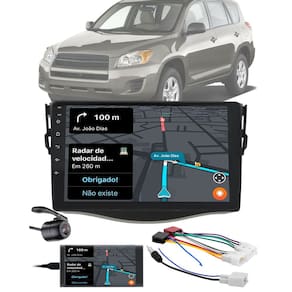 Multimídia 2 Din 9" Polegadas Toyota RAV4 2008 até 2011 Espelhamento Bluetooth USB + Chicotes + Câmera Ré