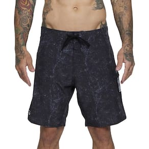 Bermuda RVCA Benj Skull 18" SM25 Masculina Preto