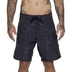 Bermuda RVCA Benj Skull 18" SM25 Masculina Preto