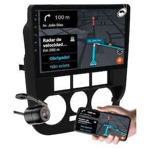 Multimidia 2 Din 9" Polegadas Android Auto CarPlay Gol Saveiro Parati G4 + Moldura + Câmera Ré