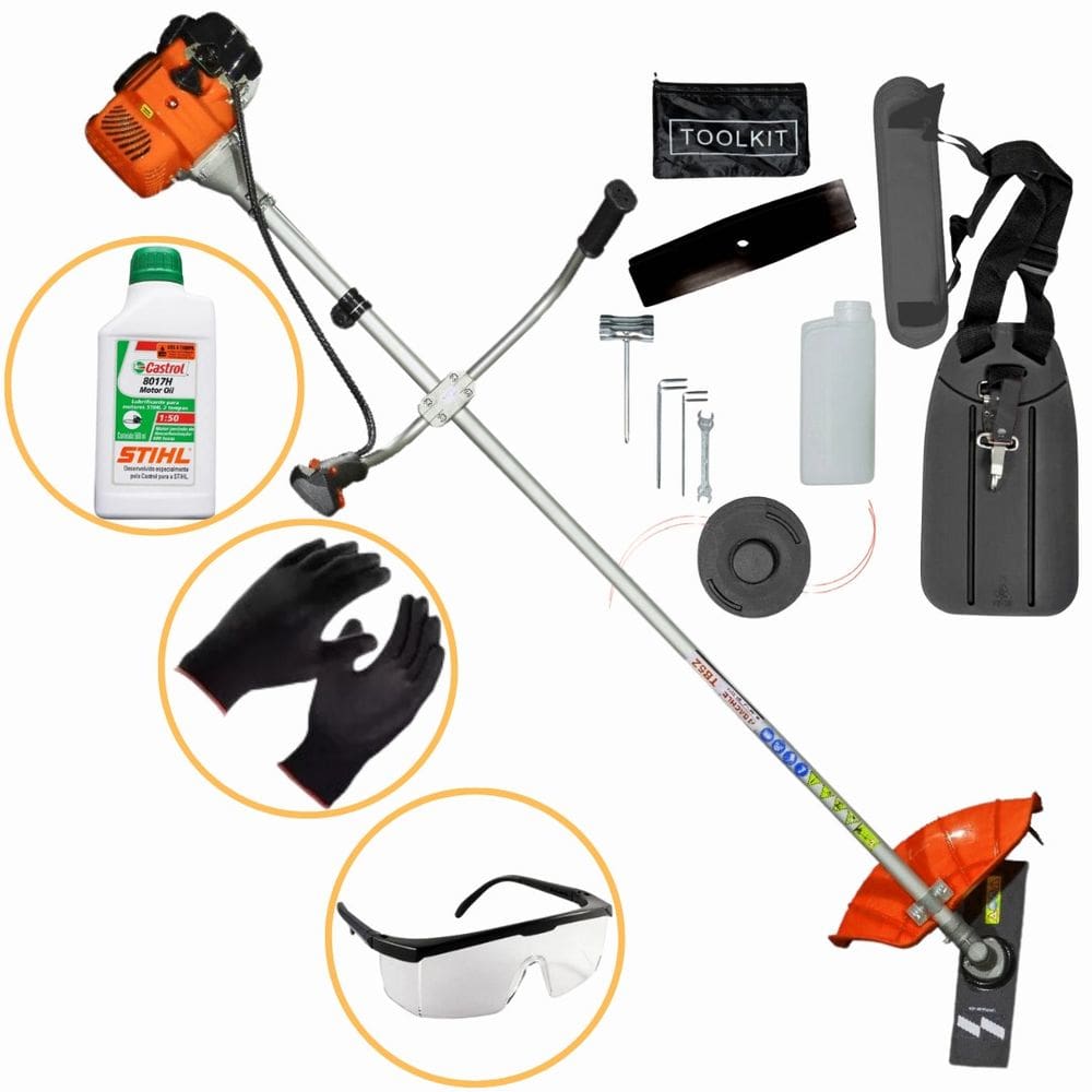 Roçadeira Lateral Anmax Cg430 Plus Profissional 43cc 1,7hp + Oleo Stihl + Luvas + Oculos de Proteção
