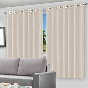 Cortina Blackout Bege Bloqueio Total Da Luz 280x180cm