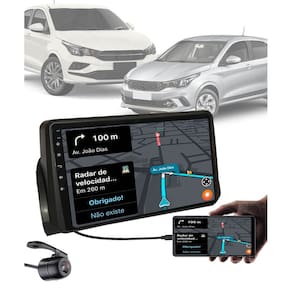 Multimídia 9" Polegadas Fiat Argo e Cronos 2018 a 2020 + Moldura + Câmera de Ré