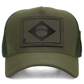 Boné Sacudido`s - Bandeira do Brasil - Verde Musgo