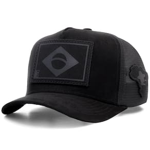 Boné Sacudido`s - Bandeira do Brasil - Preto - Tamanho Especial