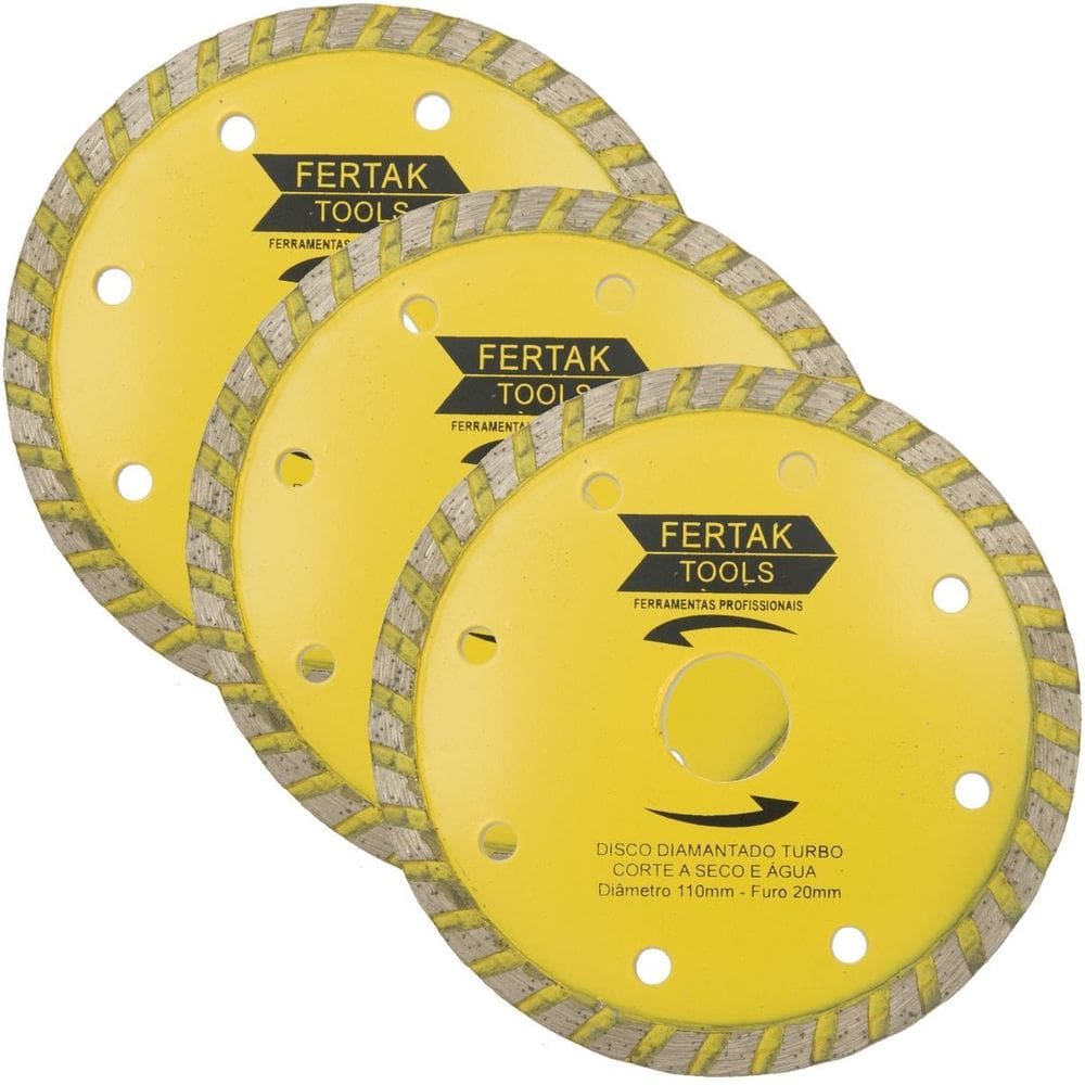 Disco De Corte Diamantado Turbo 110X20Mm Kit 03 Un