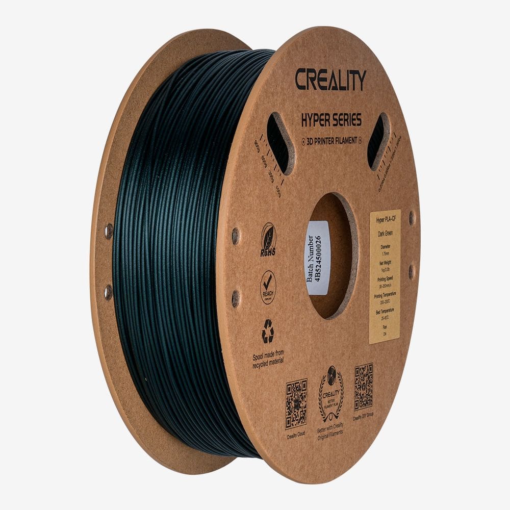Filamento PLA para Impressora 3D Creality Hyper PLA-CF 1 Kg/Rolo 1.75 mm Verde Escuro
