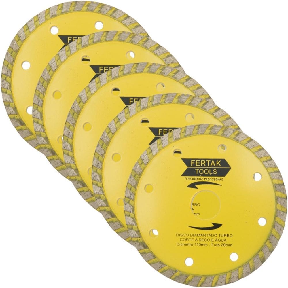 Disco De Corte Diamantado Turbo 110X20Mm Kit 05 Un
