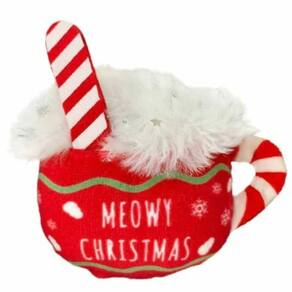Pelúcia Kong Holiday Scrattles Brinquedo Com Chocalhos e Catnip Para Gatos - CAFÉ