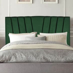 Cabeceira Estofada Casal Belgica 140cm Linho Com Frames Verde