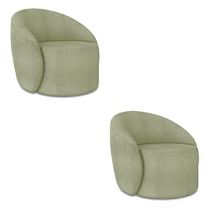 Poltrona Orgânica Giratória kit 2 Lua Bouclê Verde Pistache D03 - D`Rossi