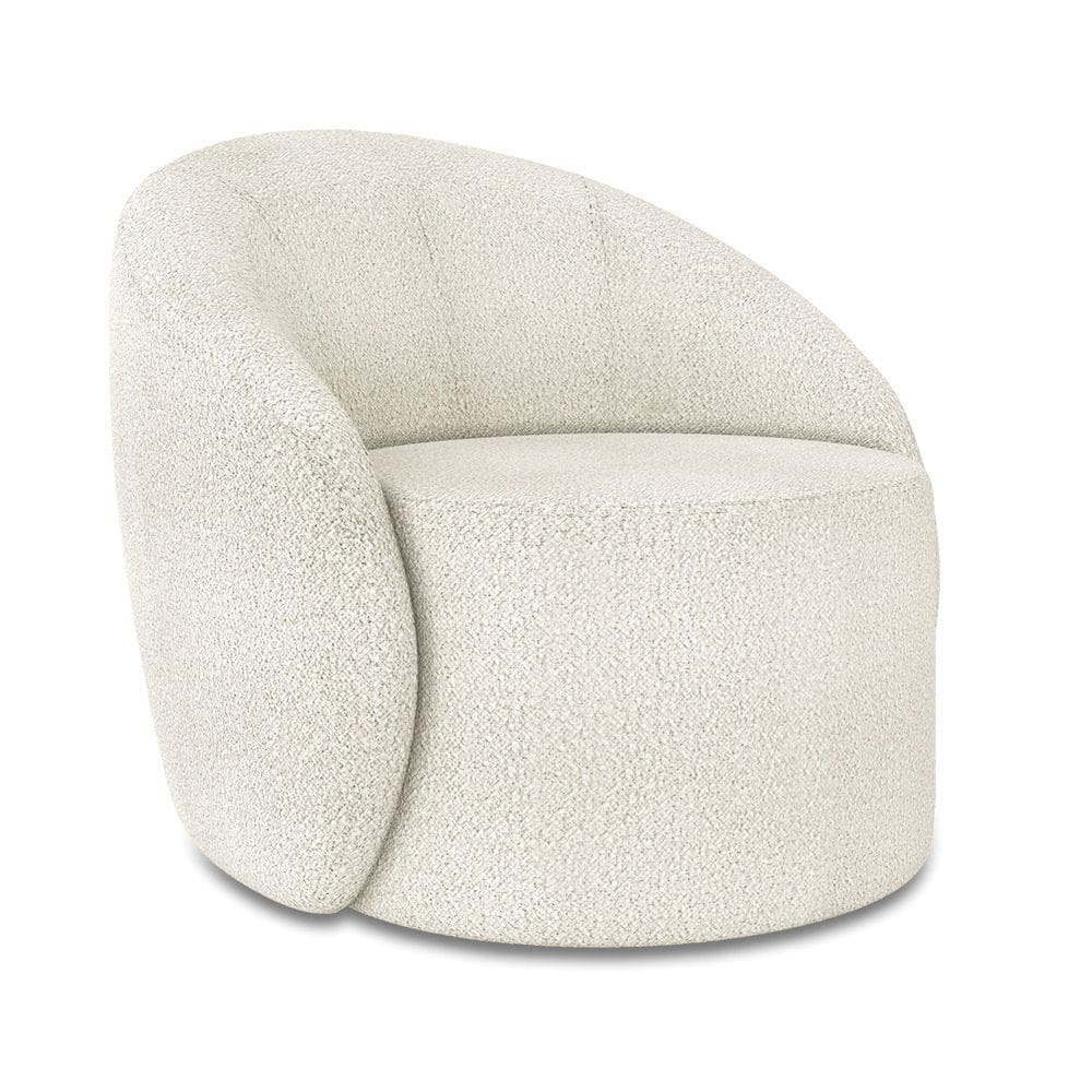 Poltrona Decorativa Orgânica Giratória Lua Bouclê Off White D03 - D`Rossi