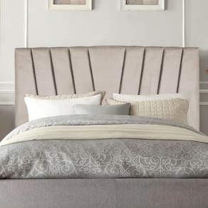 Cabeceira Estofada Casal Belgica 140cm Linho Com FramesBege Claro