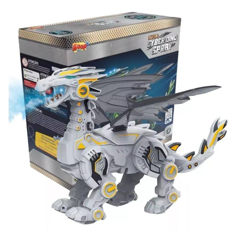Super Robo Dinossauro Spray Cinza - Zoop Toys