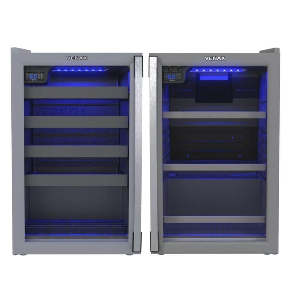 Conjunto Venax Cervejeira Blue E Adega Piubella 100 Litros Cinza Porta Invertida 127 V